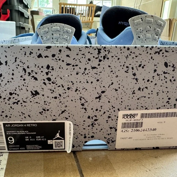 Jordan 4 Retro University Blue CT8527-400 Sz 9 - Picture 7 of 7